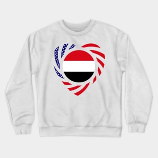 Yemeni American Multinational Patriot Flag (Heart) Crewneck Sweatshirt